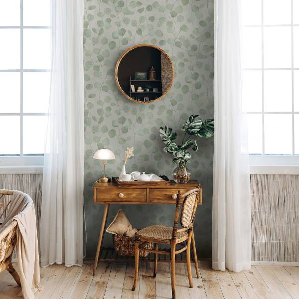 Vliestapete 81642 Blätter Vlies - Grün