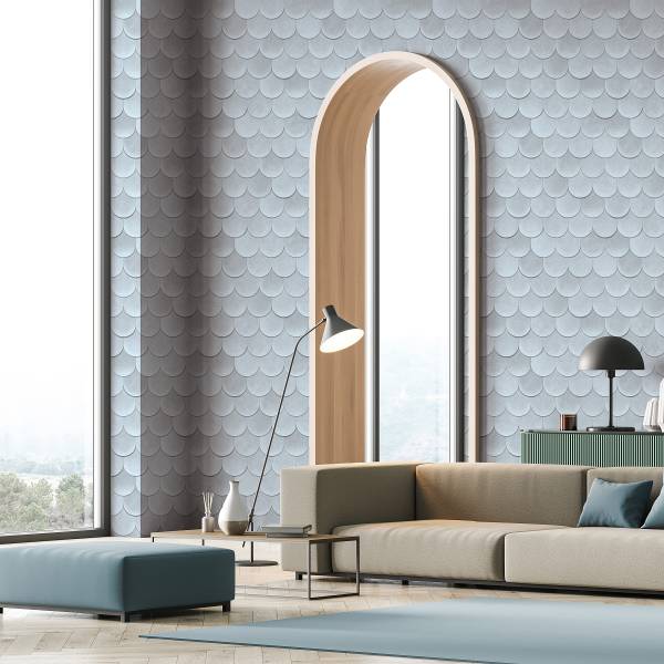 Papier peint intissé 81656 Paillettes 3D Intissé - Bleu