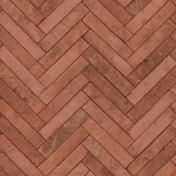 Vliesbehang 45763 Visgraatmotief vlies - rood/bruin