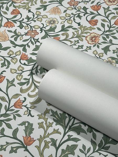 Fotomurale 47626 floreale Tessuto non tessuto - Bianco / Verde