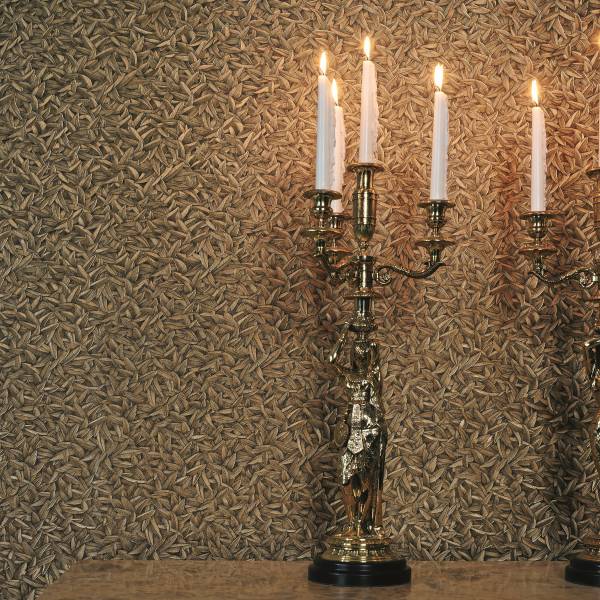 Fotomurale 52504 Foglie Tessuto non tessuto - Oro