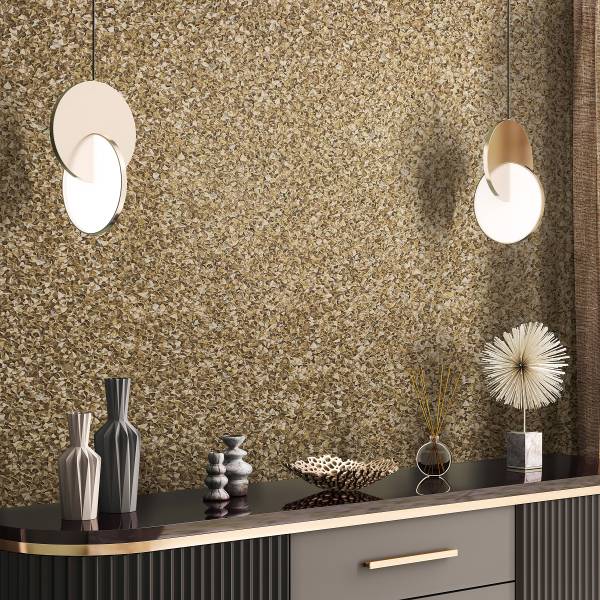 Vliestapete 52556 Blätter Vlies - Gold