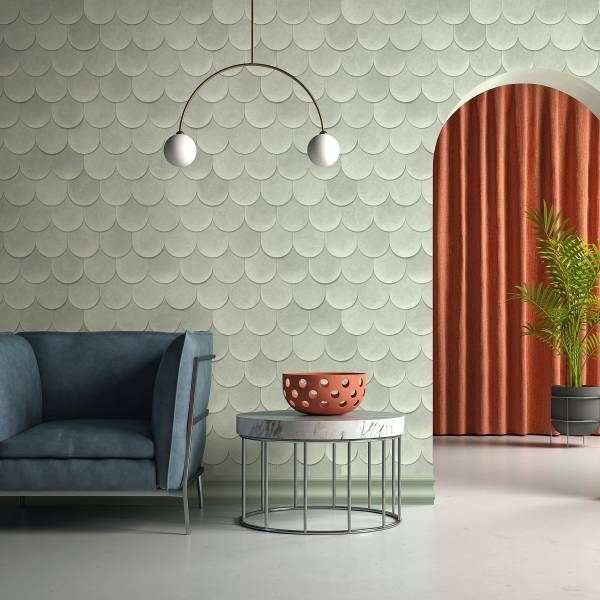 Vliesbehang 81657 3D-pailletten vlies - groen