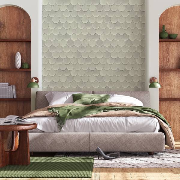 Vliesbehang 81657 3D-pailletten vlies - groen