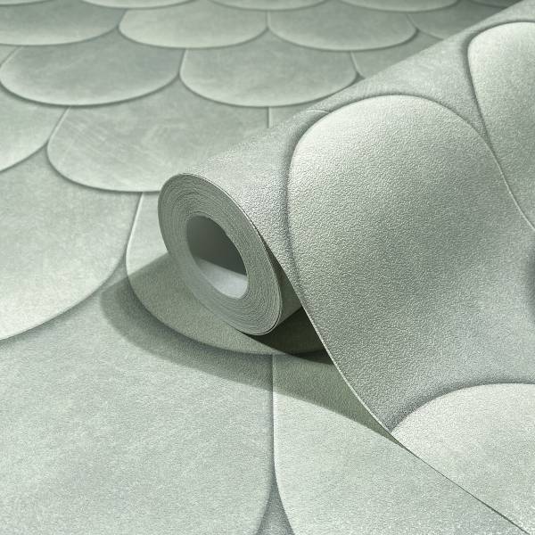 Vliesbehang 81657 3D-pailletten vlies - groen