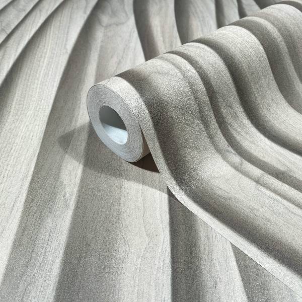 Fotomurale 81666 3D Strisce Tessuto non tessuto - Beige
