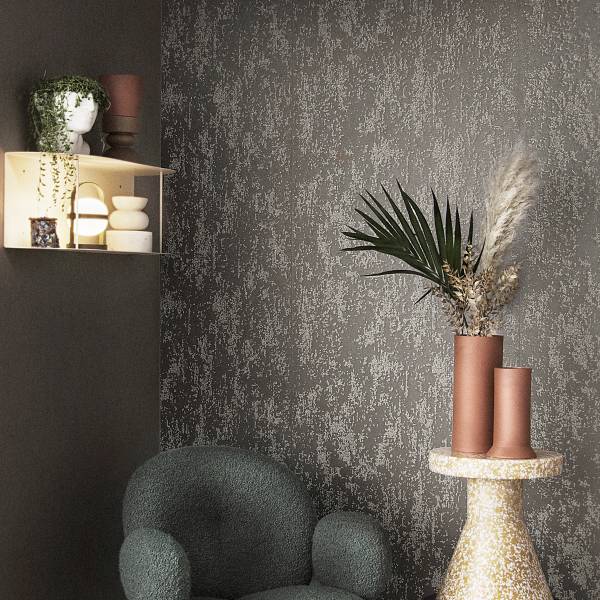 Vliesbehang 86550 Metaallook vlies - bruin