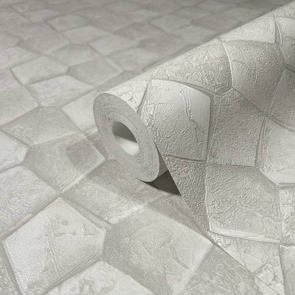 Vliesbehang 86527 Pailletten vlies - beige/wit