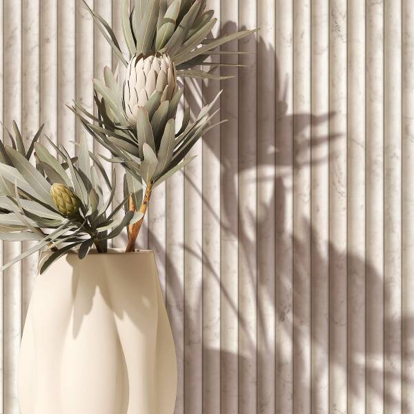 Vliesbehang 89006 3D-look Stenen Panelen vlies - beige