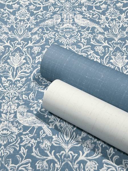 Vliesbehang 47623 Natuur vlies - wit/blauw