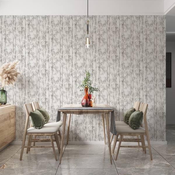 Fotomurale 81671 Bambù Tessuto non tessuto - Grigio