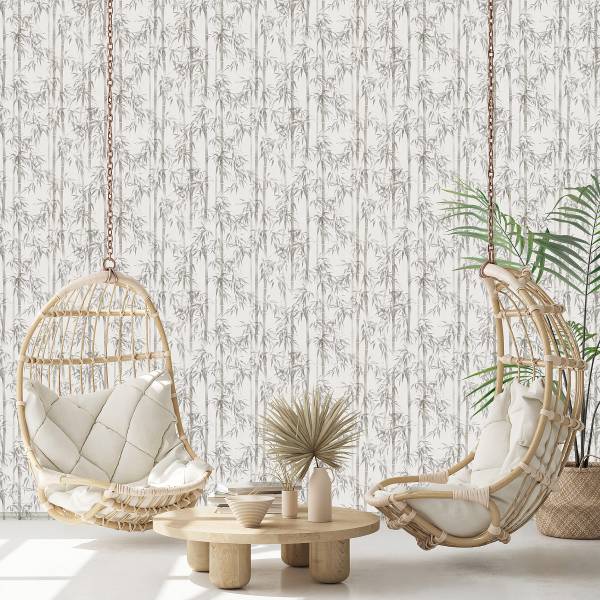 Fotomurale 81671 Bambù Tessuto non tessuto - Grigio