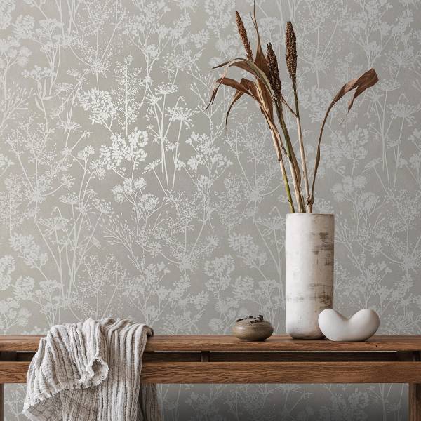 Vliesbehang 82464 Floral vlies - grijs