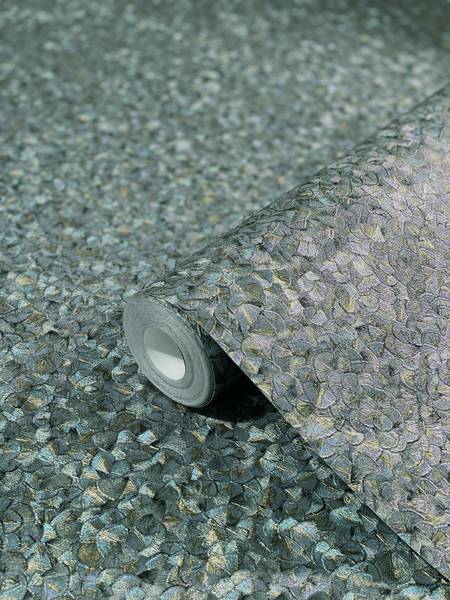 Vliestapete 52555 Blätter Vlies - Grün / Gold