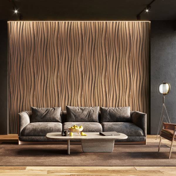 Vliesbehang 81667 3D-strepen vlies - bruin