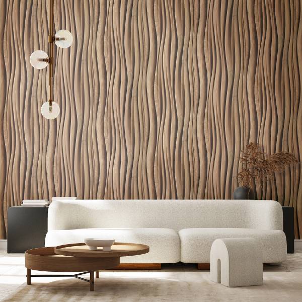 Vliesbehang 81667 3D-strepen vlies - bruin