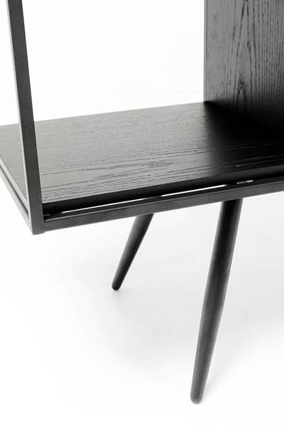 Regal Cosy Sixties Echtholzfurnier - Eiche Schwarz / Schwarz