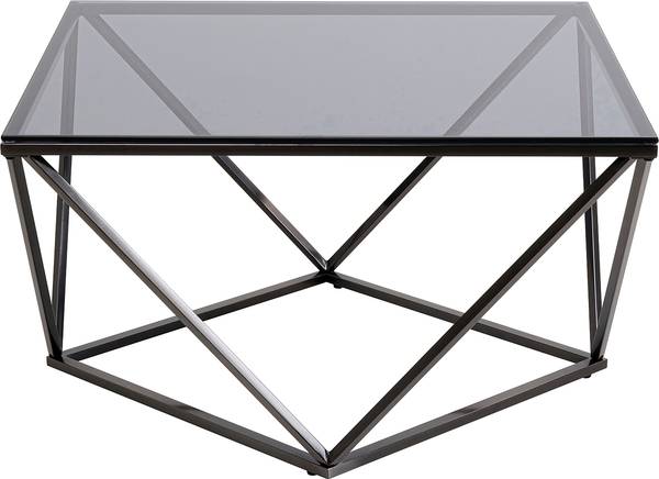 Tavolino da salotto Cristallo Vetro / Metallo - grigio / nero