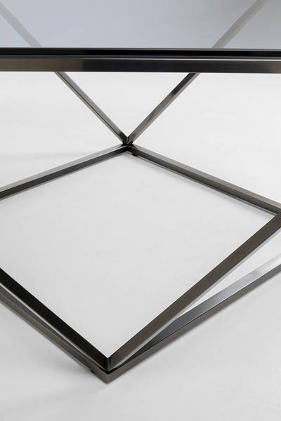 Tavolino da salotto Cristallo Vetro / Metallo - grigio / nero