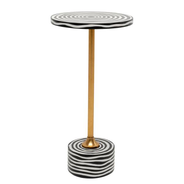 Tavolino Domero - Spirale bianco/nero