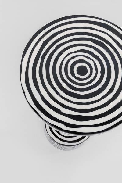 Tavolino Domero - Spirale bianco/nero