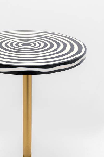Tavolino Domero - Spirale bianco/nero