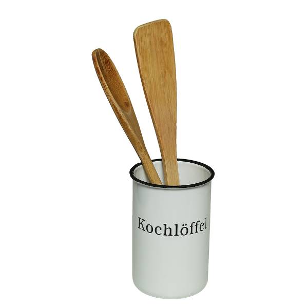 Küchenutensilienhalter Bakye Emaille - Weiß