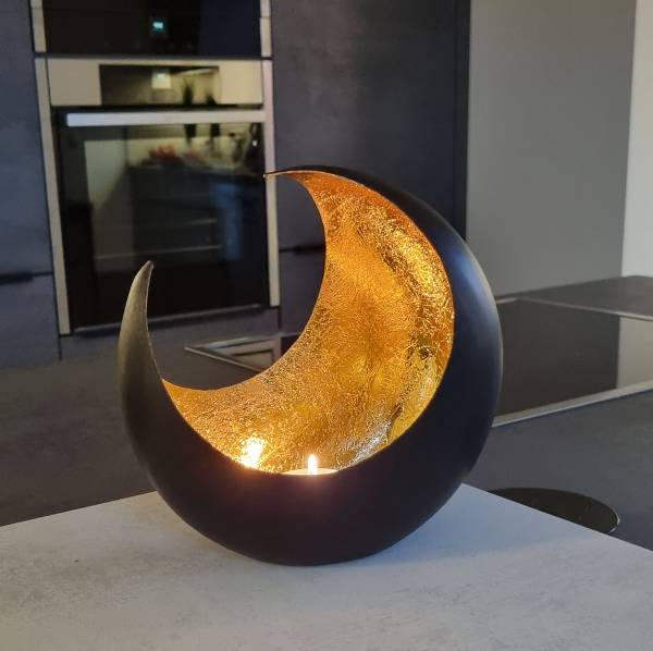 Laterne Foere Eisen - Schwarz / Gold