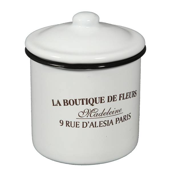 Boîte de rangement De Fleur Émail - blanc