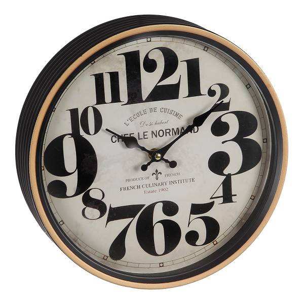 Wanduhr Le Normand Schwarz / Beige
