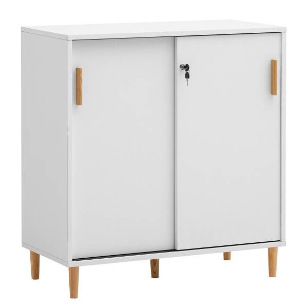 Aktenkommode Torge Weiß - Eiche - 80 x 85 x 38 cm