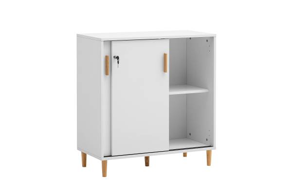 Aktenkommode Torge Weiß - Eiche - 80 x 85 x 38 cm