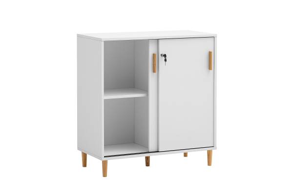 Aktenkommode Torge Weiß - Eiche - 80 x 85 x 38 cm