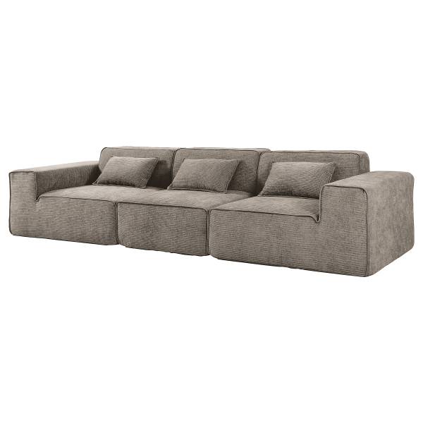 Modulares 3-Sitzer Sofa NORE Vakuumverpackt - Cordstoff Adaja: Taupe