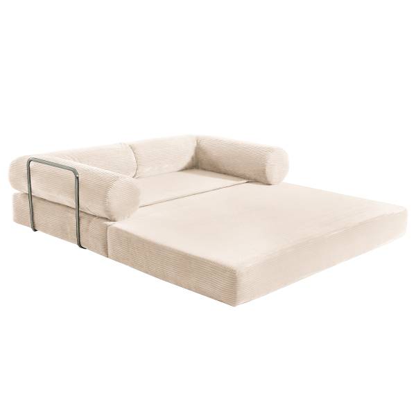 Schlafsofa NJORD Vakuumverpackt - Cordstoff Vaida: Beige
