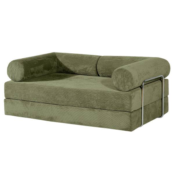 Schlafsofa NJORD Vakuumverpackt - Cordstoff Vaida: Grün