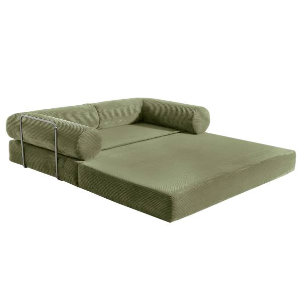 Schlafsofa NJORD Vakuumverpackt - Cordstoff Vaida: Grün