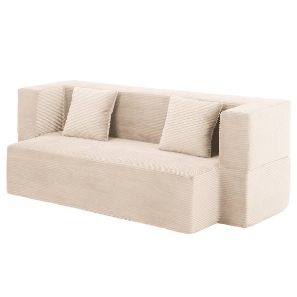 Schlafsofa AUNA Vakuumverpackt - Cordstoff Vaida: Beige
