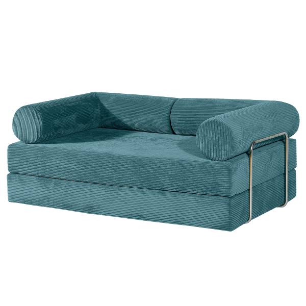 Schlafsofa NJORD Vakuumverpackt - Cordstoff Vaida: Azurblau