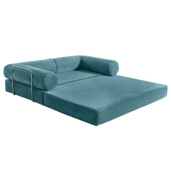 Schlafsofa NJORD Vakuumverpackt - Cordstoff Vaida: Azurblau