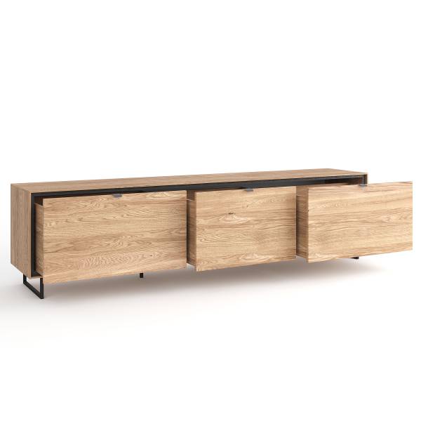 Parete attrezzata di 3 mobili Woodham Rovere parzialmente massello