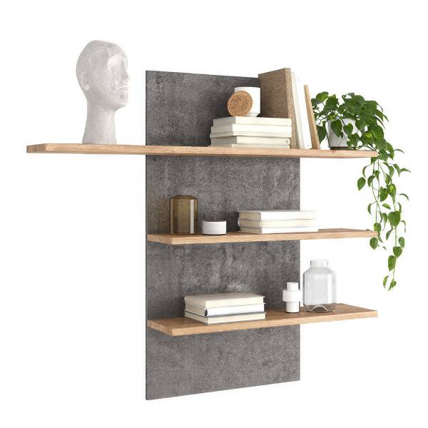 Parete attrezzata di 3 mobili Woodham Rovere parzialmente massello