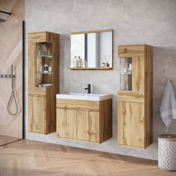 Salle de bain Narobi - 4 éléments Imitation chêne wotan