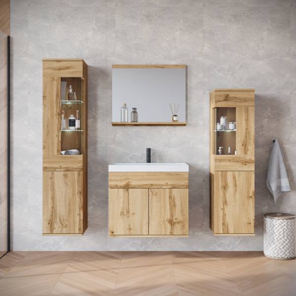 Salle de bain Narobi - 4 éléments Imitation chêne wotan