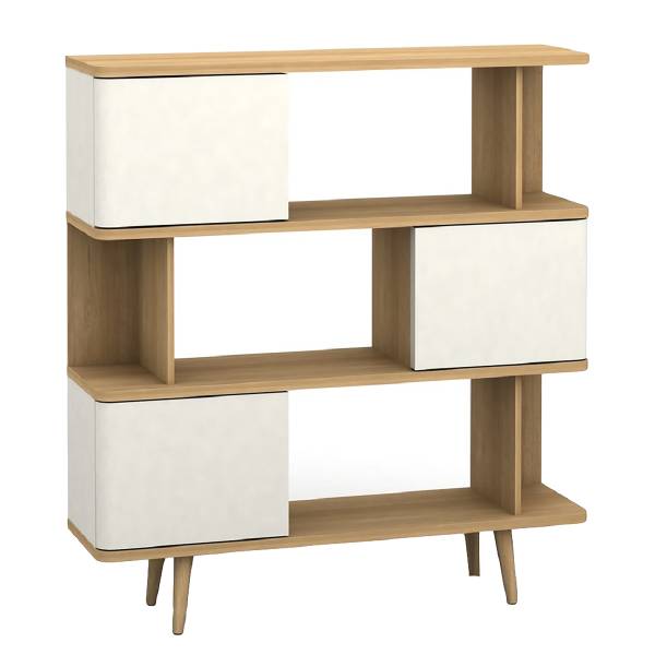 Scaffale Gooban Bianco / Effetto rovere