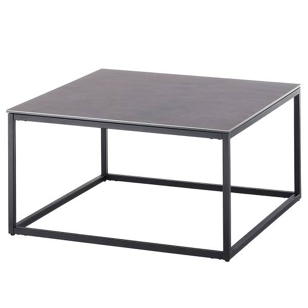 Couchtisch Moboni - quadratisch Keramik / Metall - Anthrazit / Schwarz