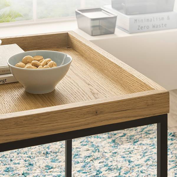 Tables basses plaquées Endana - Lot de 2 Chêne / Noir