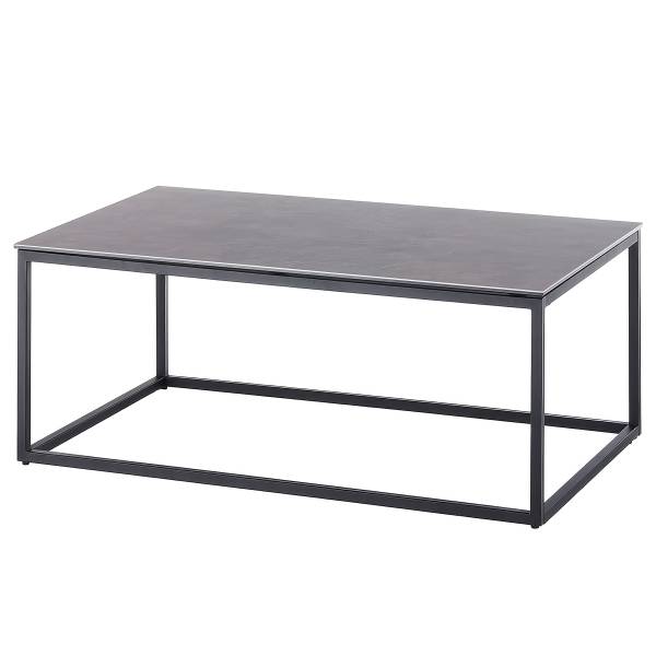 Table basse rectangulaire Moboni Céramique / Métal - Anthracite / Noir