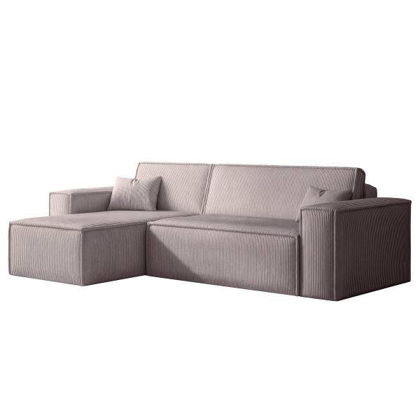 Ecksofa Scarlo mit Schlaffunktion Cappuccino - Cord