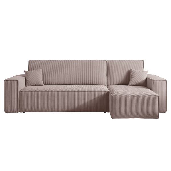 Ecksofa Scarlo mit Schlaffunktion Cappuccino - Cord